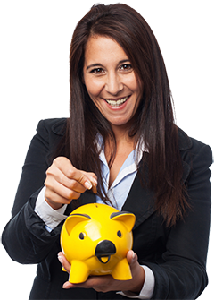 250px woman with piggy bank shutterstock_268443416